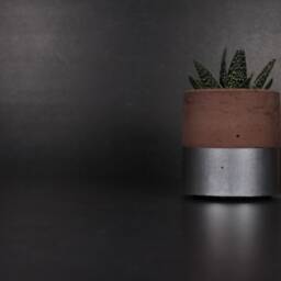 Silver Concrete Pen Holder, Luxury Metallic Desktop Organizer, Modern Office Decor - Eightpluse Studio - thumbnail 2