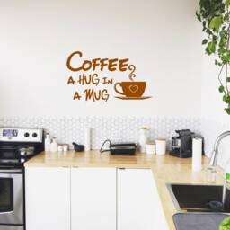 Coffee A Hug in Mug Vinyl Wall Decal Kitchen Decor - thumbnail 2