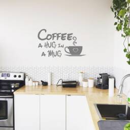Coffee A Hug in Mug Vinyl Wall Decal Kitchen Decor - thumbnail 3