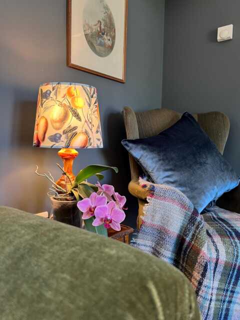 Summer Fruit Velvet French Drum Lampshade, Empire Summer Fruit Ceiling Light Shade - image 1