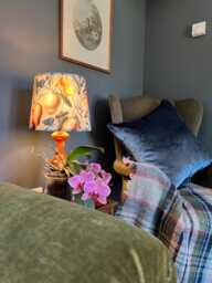 Summer Fruit Velvet French Drum Lampshade, Empire Summer Fruit Ceiling Light Shade - thumbnail 1