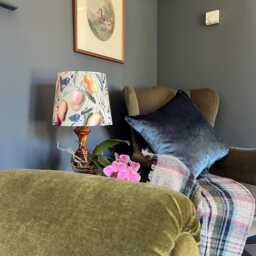 Summer Fruit Velvet French Drum Lampshade, Empire Summer Fruit Ceiling Light Shade - thumbnail 2