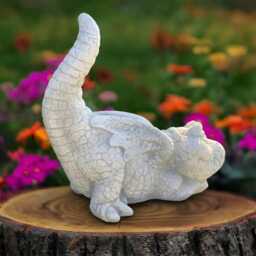 Stone Dragon Figurine Cement Sculpture Outdoor Animal Statue Garden Wildlife Ornament Decoration Dragon Lover Gift - thumbnail 3