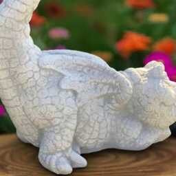 Stone Dragon Figurine Cement Sculpture Outdoor Animal Statue Garden Wildlife Ornament Decoration Dragon Lover Gift - thumbnail 4