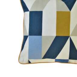 Cushion Cover, Scion Nuevo, Blue, Mustard Yellow & Light Grey Cotton, Scandi Geometric Throw Pillow Home Decor - thumbnail 3