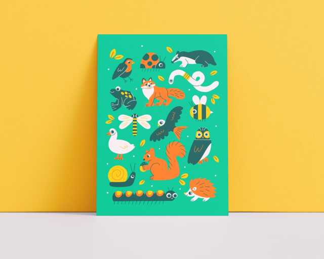 Wildlife Friends Art Print & Sticker Sheet - image 1
