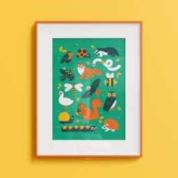 Wildlife Friends Art Print & Sticker Sheet - thumbnail 2