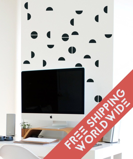 Half Circle Wall Decals Decor Stickers Nursery Baby Girl Boy Pattern Modern & Scandinavian - Sets Of 25 - image 1