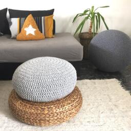 Crochet Floor Cushion, Zafu Meditation Seating Pouf, Meditators Gifts, Japandi Home Decor - thumbnail 3
