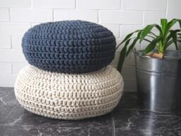 Crochet Floor Cushion, Zafu Meditation Seating Pouf, Meditators Gifts, Japandi Home Decor