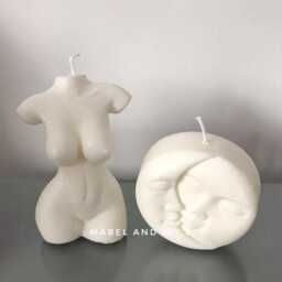 Luna Moon & Voluptuous Female Woman Body Torso Candles Sculpture Handmade Home Decor Fragranced - thumbnail 2