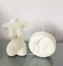 Luna Moon & Voluptuous Female Woman Body Torso Candles Sculpture Handmade Home Decor Fragranced - thumbnail 1