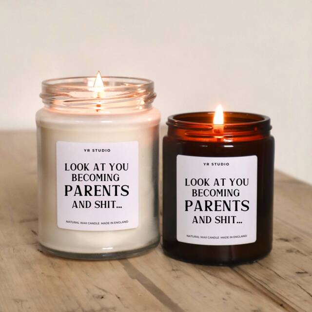 New Parents Gift Candle, Funny To Be Gifts, New Mum & Dad Gift, Baby Shower Candle - image 1