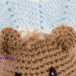 Baby Blue Boy Teddy Bear Lovey Security Blanket Crochet Cuddle Snuggle - thumbnail 3