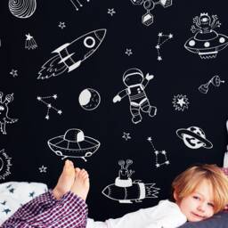 Space Doodles Wall Sticker Pack, Stickers, Rocket Stickers For Walls, Themed Room - thumbnail 3