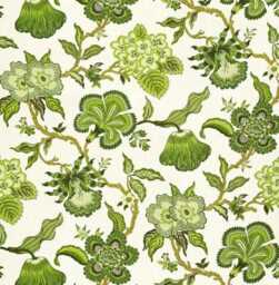 Schumacher Hothouse Flowers Pillow Cover - Verdance Green Linen Floral Throw - thumbnail 2