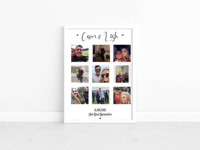 Personalised Picture Collage Couples/Best Memories Gifts For Him Her Boyfriend Girlfriend Keepsake Memorable - image 1