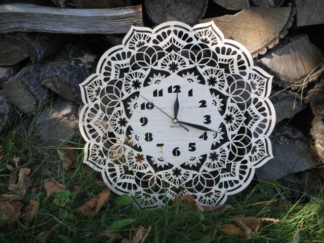 Big Mandala Wooden Wall Clock 15 - image 1