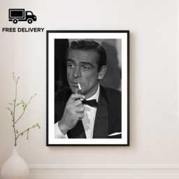 Vintage Sean Connery Print, Hollywood Film Actor Poster, Fine Art Photography Wall Art, Museum Quality, Movie Black & White Print - thumbnail 1