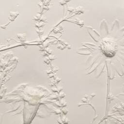 Tile Wild Flowers Mix Cast. Botanical Decorative Unique Plaster Wall Art Frame Wood Concrete Impression Pressed Flowers Eco Friendly - thumbnail 3