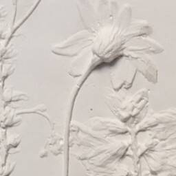 Tile Wild Flowers Mix Cast. Botanical Decorative Unique Plaster Wall Art Frame Wood Concrete Impression Pressed Flowers Eco Friendly - thumbnail 2