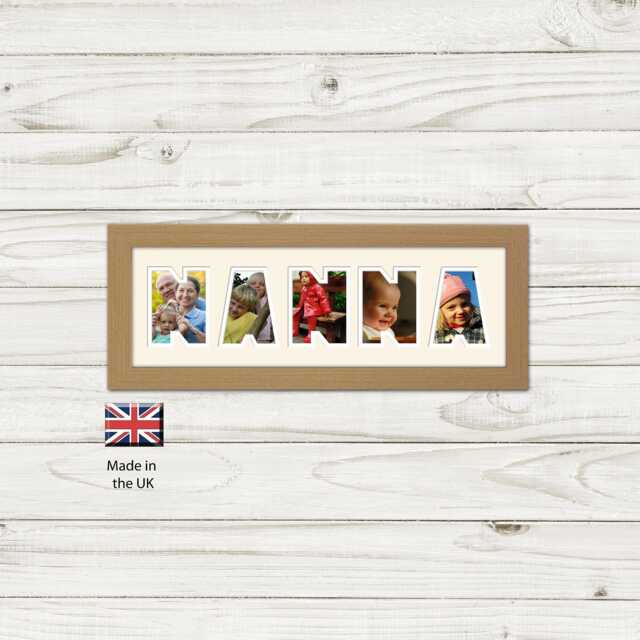 Nanna Photo Frame Custom Word Name Display, UK Made Gift - image 1