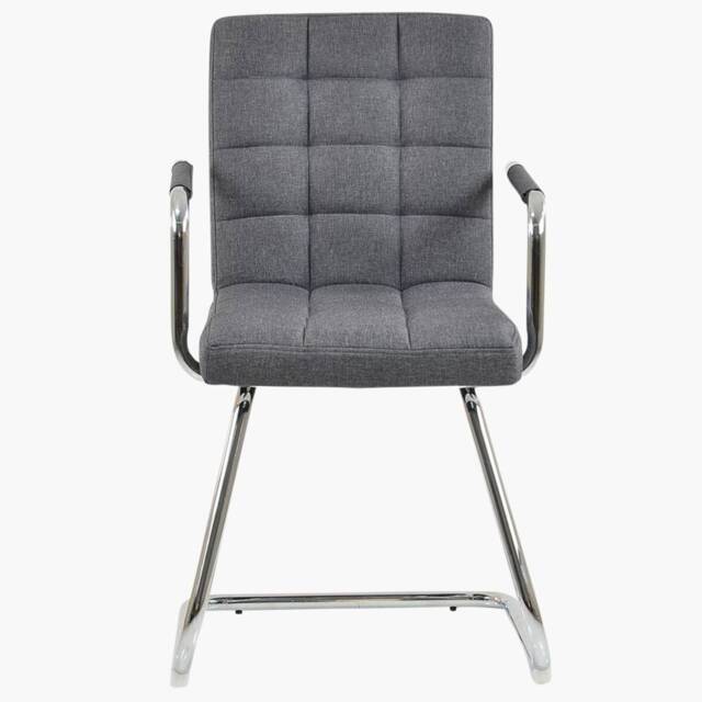 Grey Fabric Office Desk Chair Executive Boardroom Seat Armchair - image 1