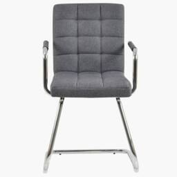 Grey Fabric Office Desk Chair Executive Boardroom Seat Armchair - thumbnail 1