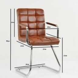 Grey Fabric Office Desk Chair Executive Boardroom Seat Armchair - thumbnail 4
