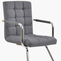 Grey Fabric Office Desk Chair Executive Boardroom Seat Armchair - thumbnail 3