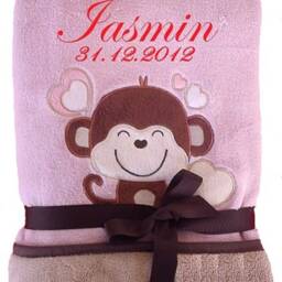 Cute Soft Baby Blanket With Names Embroidered Children Baptism Birth - thumbnail 3