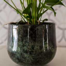 Emmie Metal Plant Pot, Mystic Green, Multiple Sizes, - D15cm-D23cm - thumbnail 3