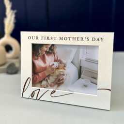 Personalised First 1st Mothers Day Gift, New Mum Photo Unique Ideas Gift For Grandma, Baby Announcement Frame - thumbnail 1