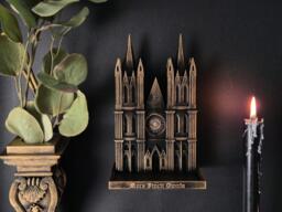Gothic Cathedral Shelf - 3D-Printed Wall Decor Candle Holder & Jewelry Display Dark Home, Medieval - thumbnail 1