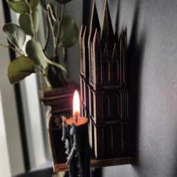 Gothic Cathedral Shelf - 3D-Printed Wall Decor Candle Holder & Jewelry Display Dark Home, Medieval - thumbnail 3