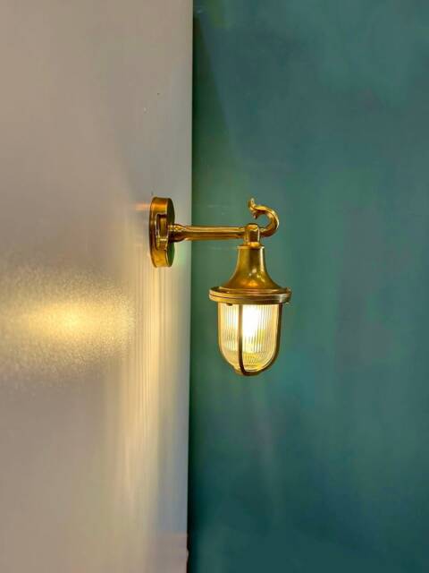 Megalo Handmade Brass Nautical Wall Sconce - Ip64 Rated Outdoor Light For Coastal Spaces, Bathrooms & Moisture Exposed Areas - image 1