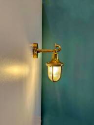 Megalo Handmade Brass Nautical Wall Sconce - Ip64 Rated Outdoor Light For Coastal Spaces, Bathrooms & Moisture Exposed Areas