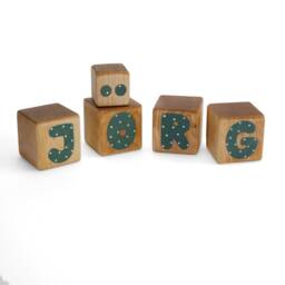 Wooden Name Letter Blocks, Sea Green Alphabet Blocks