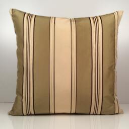 Beige Pillow, Striped Warm Lime Green Throw Pillow Cover, Decorative Cushion Accent Polyester - thumbnail 1