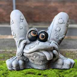 Funny Frog With Bubbles Statue Frog Garden Decor Stone Sculpture Cement Toad Outdoor Animal Ornament Amphibian Figurine - thumbnail 4