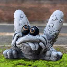 Funny Frog With Bubbles Statue Frog Garden Decor Stone Sculpture Cement Toad Outdoor Animal Ornament Amphibian Figurine - thumbnail 2