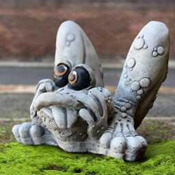 Funny Frog With Bubbles Statue Frog Garden Decor Stone Sculpture Cement Toad Outdoor Animal Ornament Amphibian Figurine - thumbnail 3