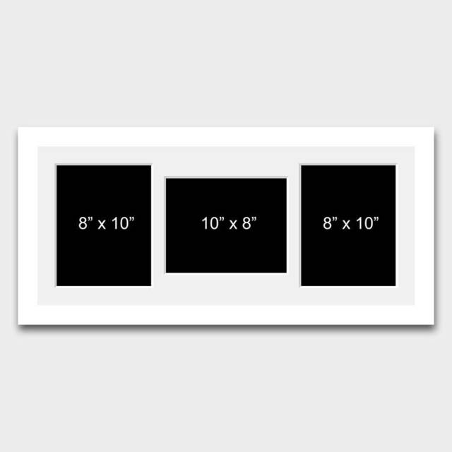 Multi Photo Picture Frames - Holds 3 10x8 Photos in A 22mm White Wood Frame - image 1