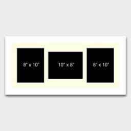 Multi Photo Picture Frames - Holds 3 10x8 Photos in A 22mm White Wood Frame - thumbnail 2