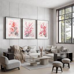 Neutral Wall Prints, Botanical Bedroom Line, Home Decor, Hand Drawn Plants, Set Of 3 Prints A4 A3 A2 A1 - thumbnail 1