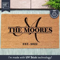 Custom Doormat - Home Decor Personalized Gift Monogram Door Mat Housewarming Family Name Rug - thumbnail 1
