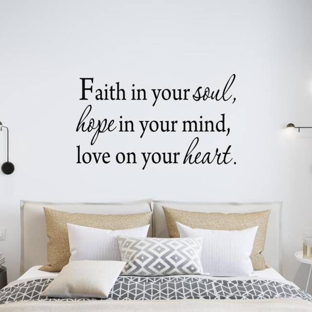 Vwaq Faith in Your Soul, Hope Mind, Love On Heart Wall Decal Inspirational 1606 - image 1