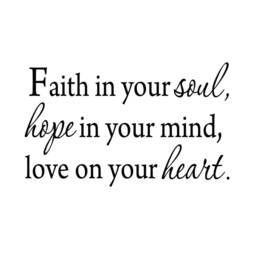 Vwaq Faith in Your Soul, Hope Mind, Love On Heart Wall Decal Inspirational 1606 - thumbnail 2