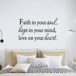 Vwaq Faith in Your Soul, Hope Mind, Love On Heart Wall Decal Inspirational 1606 - thumbnail 1