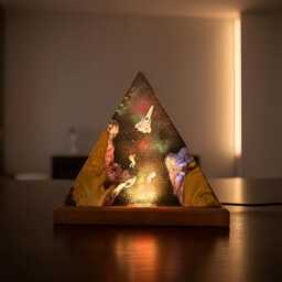 Galaxy Astronaut & Spaceship Scene Resin Lamp Handmade Led Night Light
